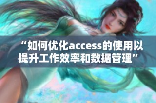 “如何优化access的使用以提升工作效率和数据管理”