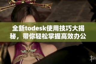 全新todesk使用技巧大揭秘，带你轻松掌握高效办公新方法