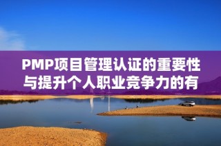 PMP项目管理认证的重要性与提升个人职业竞争力的有效策略