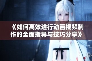 《如何高效进行动画视频制作的全面指导与技巧分享》。