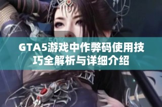 GTA5游戏中作弊码使用技巧全解析与详细介绍