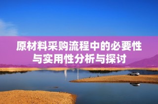 原材料采购流程中的必要性与实用性分析与探讨