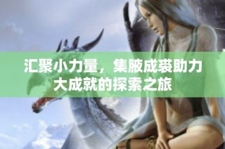 汇聚小力量，集腋成裘助力大成就的探索之旅