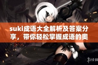 suki成语大全解析及答案分享，带你轻松掌握成语的奥秘