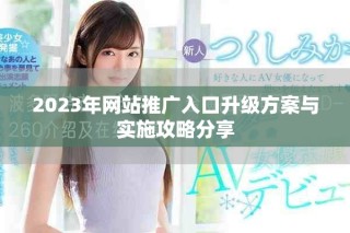 2023年网站推广入口升级方案与实施攻略分享