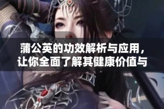 蒲公英的功效解析与应用，让你全面了解其健康价值与使用方法
