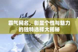 霸气网名，彰显个性与魅力的独特选择大揭秘