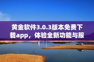 黄金软件3.0.3版本免费下载app，体验全新功能与服务