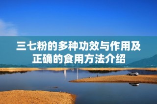 三七粉的多种功效与作用及正确的食用方法介绍