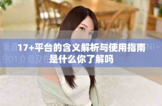17+平台的含义解析与使用指南是什么你了解吗