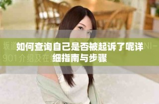 如何查询自己是否被起诉了呢详细指南与步骤