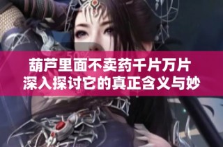 葫芦里面不卖药千片万片 深入探讨它的真正含义与妙处