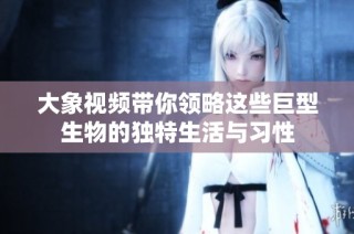 大象视频带你领略这些巨型生物的独特生活与习性