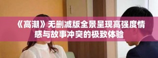 《高潮》无删减版全景呈现高强度情感与故事冲突的极致体验