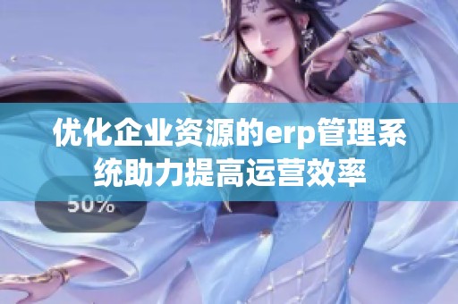 优化企业资源的erp管理系统助力提高运营效率