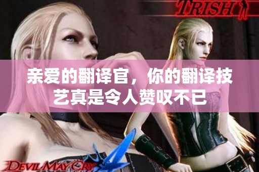 亲爱的翻译官，你的翻译技艺真是令人赞叹不已