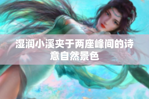 湿润小溪夹于两座峰间的诗意自然景色