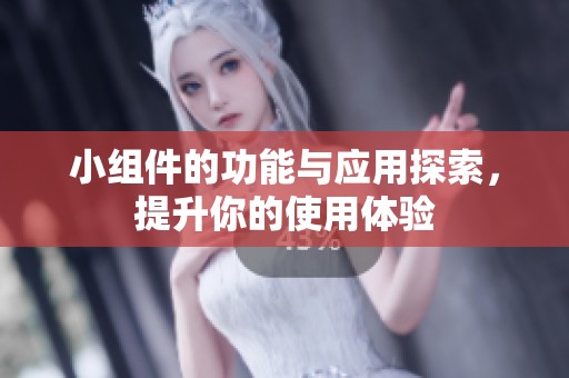 小组件的功能与应用探索，提升你的使用体验