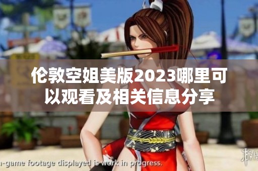 伦敦空姐美版2023哪里可以观看及相关信息分享