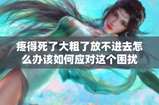 疼得死了大粗了放不进去怎么办该如何应对这个困扰
