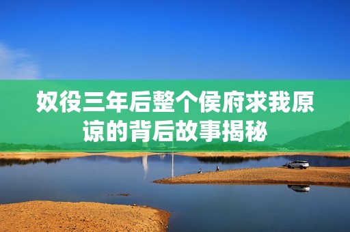 奴役三年后整个侯府求我原谅的背后故事揭秘