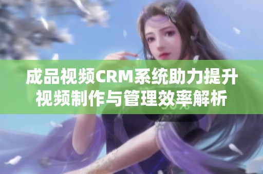 成品视频CRM系统助力提升视频制作与管理效率解析