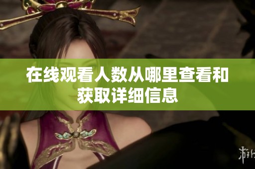 在线观看人数从哪里查看和获取详细信息