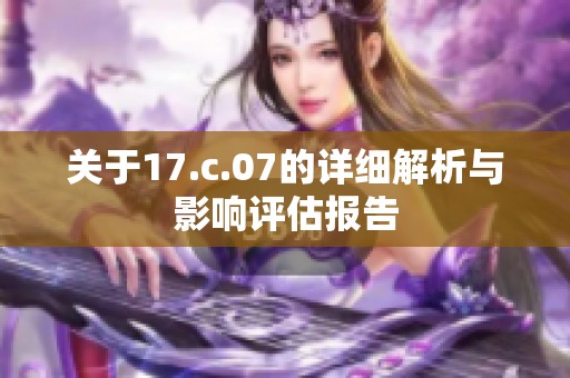 关于17.c.07的详细解析与影响评估报告