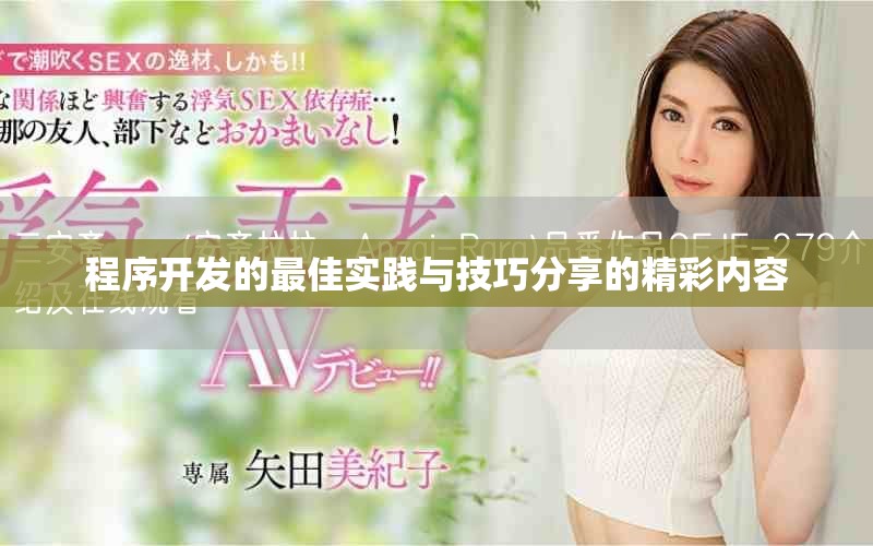 程序开发的最佳实践与技巧分享的精彩内容